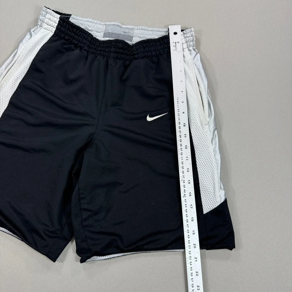 Nike Shorts Men's Large‎ White Black Reversible Basketball Drawstring Activewear - Picture 5 of 6